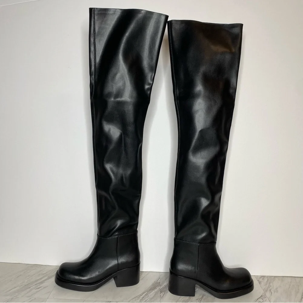 Jeffrey Campbell Reflect Ok Black Thigh High Boot 6 1/2